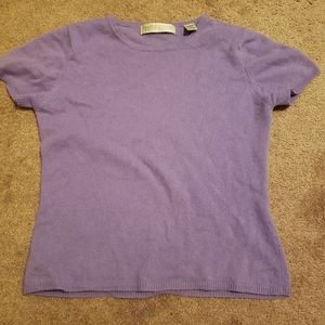 100% Pure Cashmere Valerie Stevens Knit Sweater Tee
